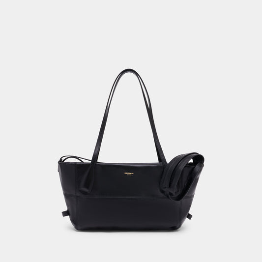 Kovancy Sac Porté Épaule Track Zip Small - Cuir - Noir