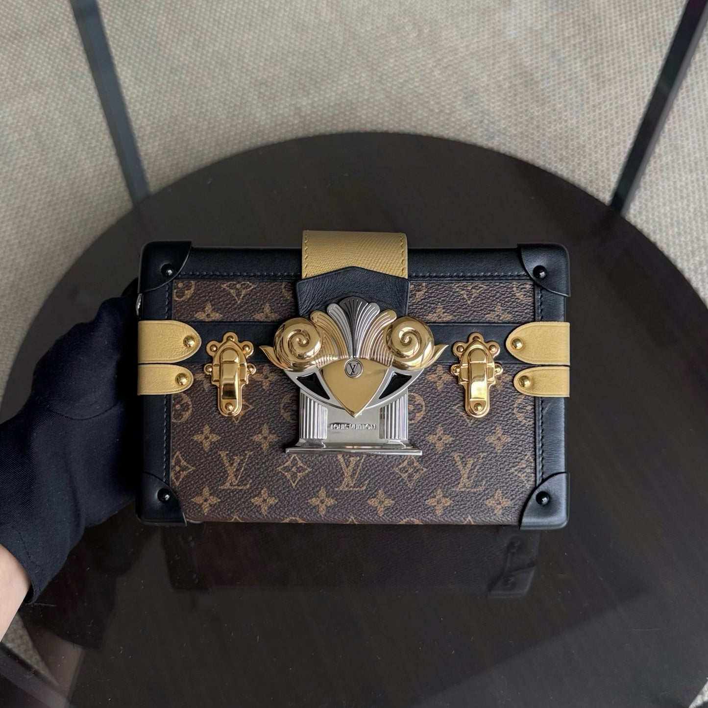 LVT Petite Malle shoulder bag - Monogram canvas box, limited edition