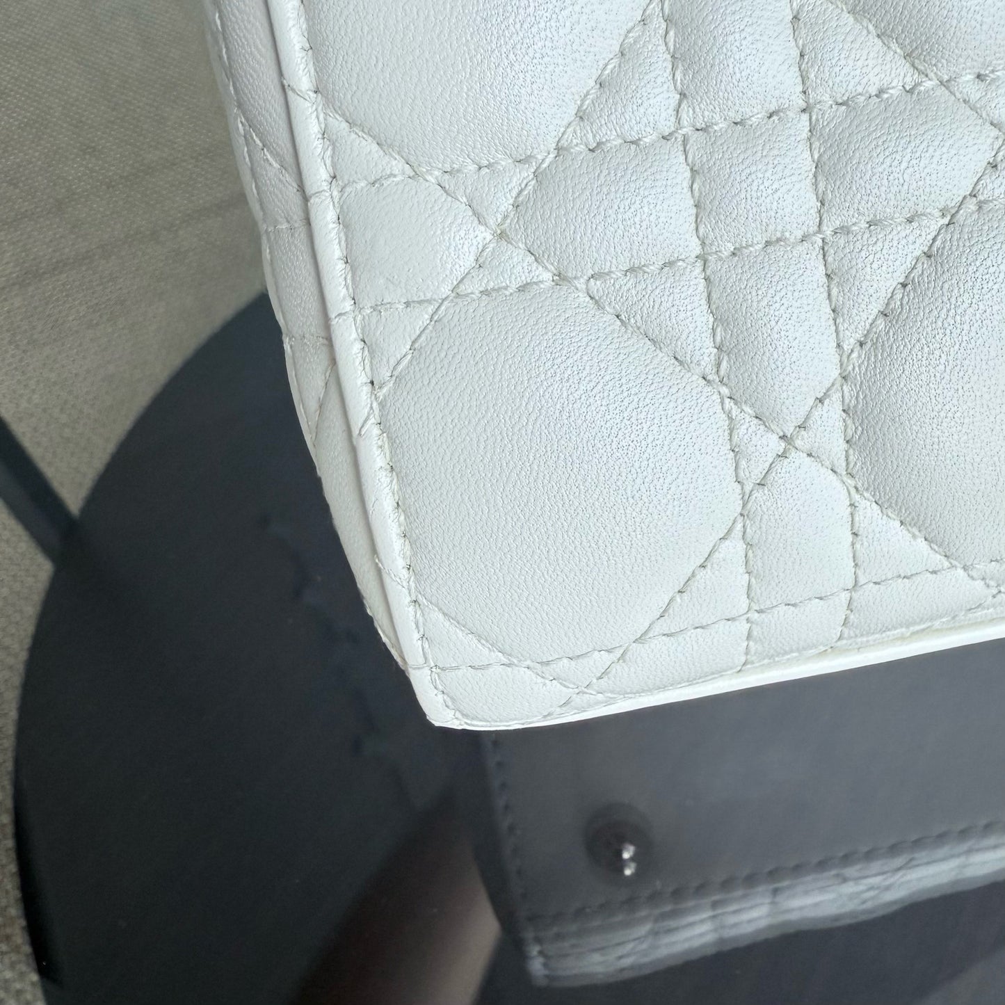 DIO Lady Petit ABC - White Cannage lambskin, gold-finish hardware MyABC