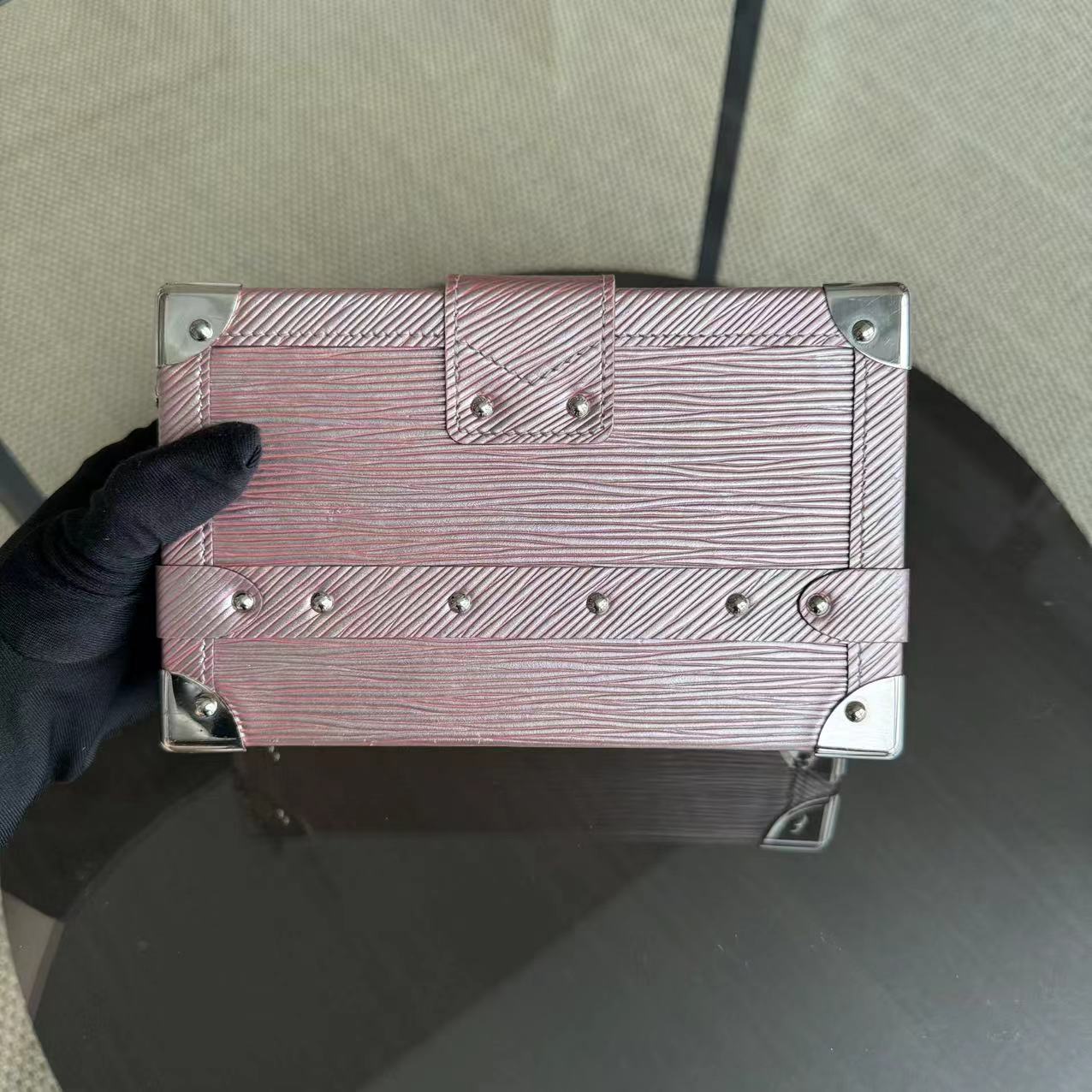 LVT Petite Malle Metallic Rose Gold Epi Silver Hardware