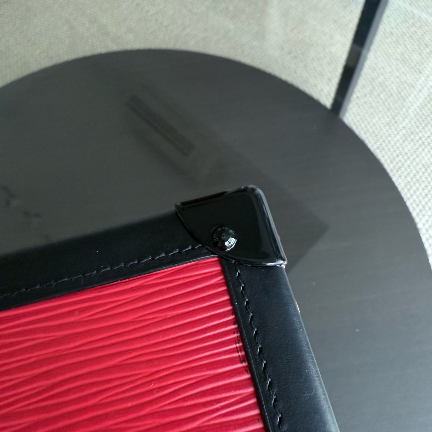 LVT Petite Malle - New edition Red EPI Leather Crossbody Bag with Gold Hardware and Microchip