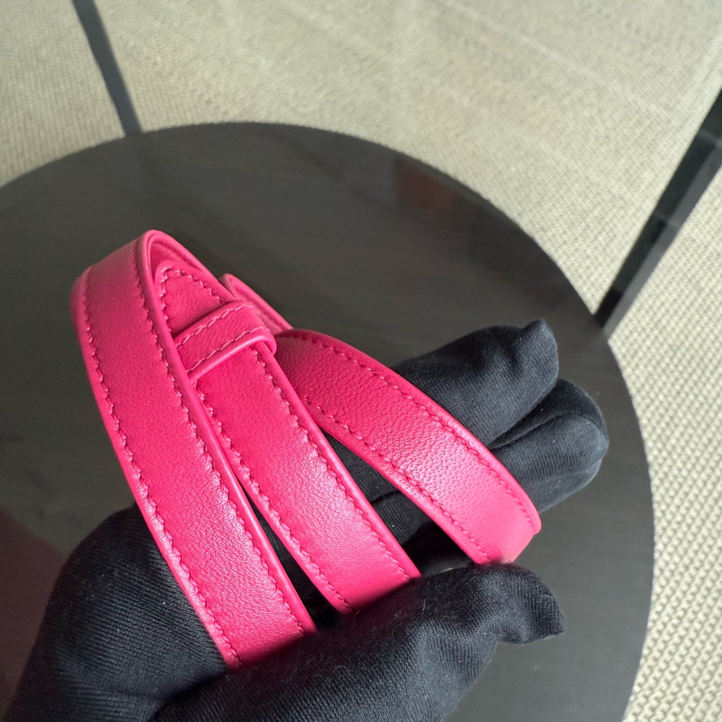Dior Lady Mini - Bright Pink Cannage Lambskin Adjustable Strap with Gold Hardware