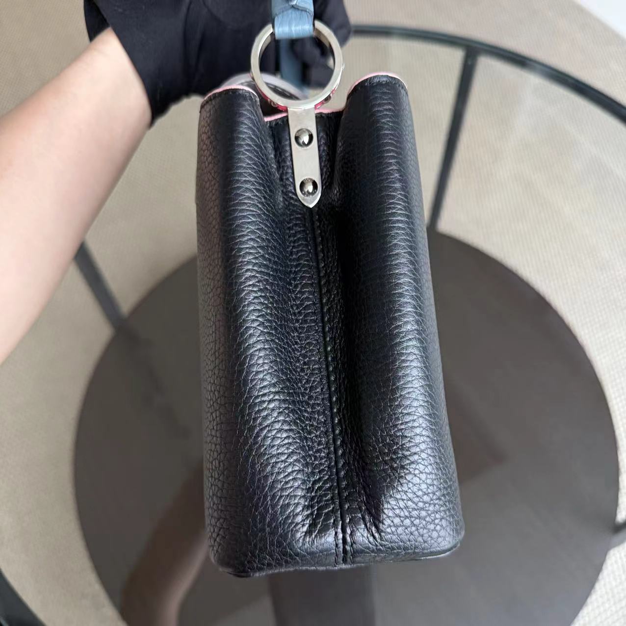 LVT Capucines BB tricolor Taurillon leather shoulder bag