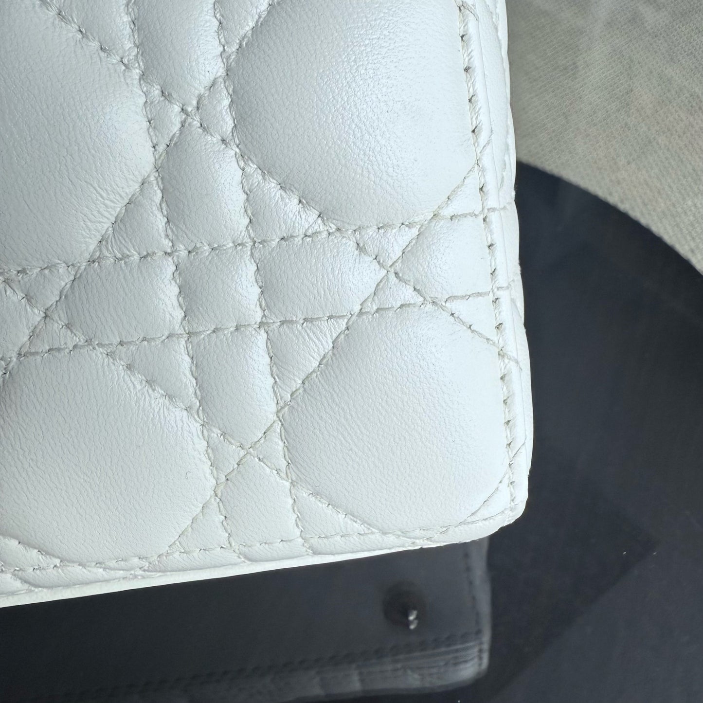 DIO Lady Petit ABC - White Cannage lambskin, gold-finish hardware MyABC