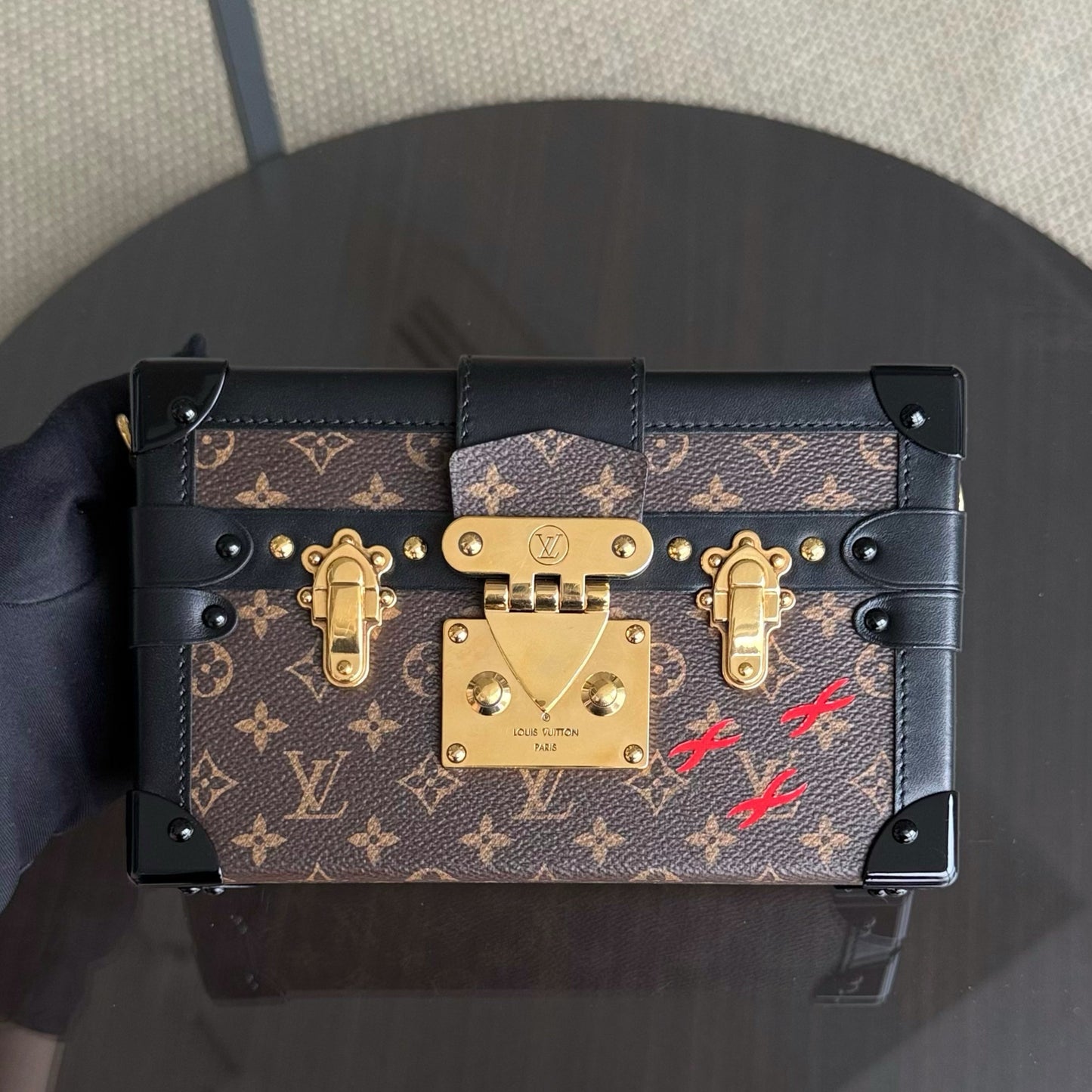 LVT Petite Malle - Monogram Box Canvas Shoulder Bag