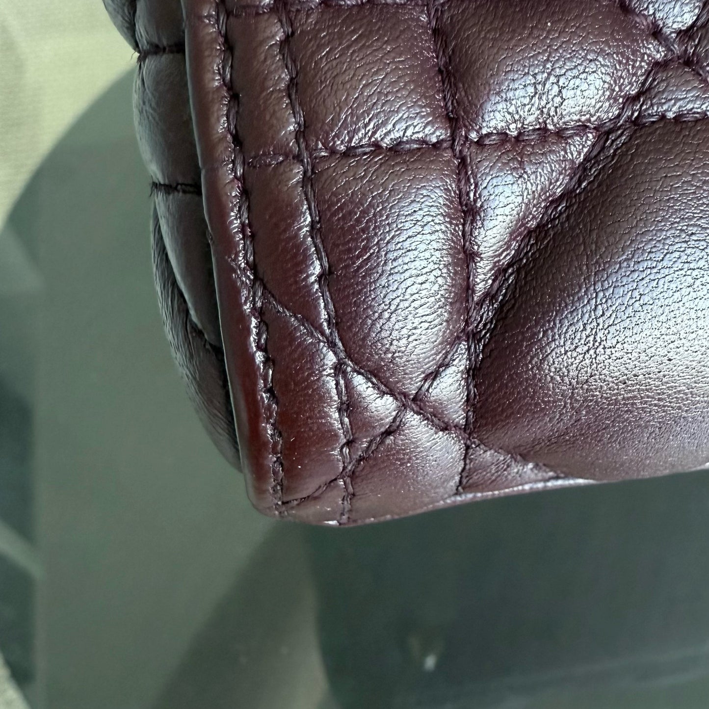 DIO Lady Medium - Dark Red Cannage Lambskin Gold Hardware NO STRAP
