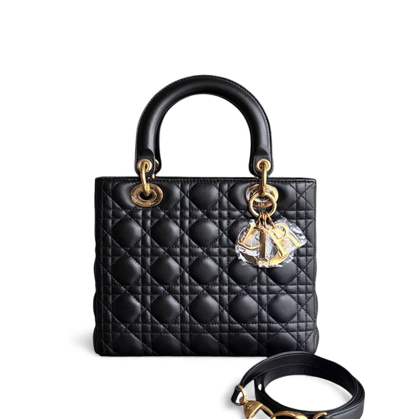 Kovancy Lady Moyen - Cuir d'agneau Canange noir et accessoires dorés