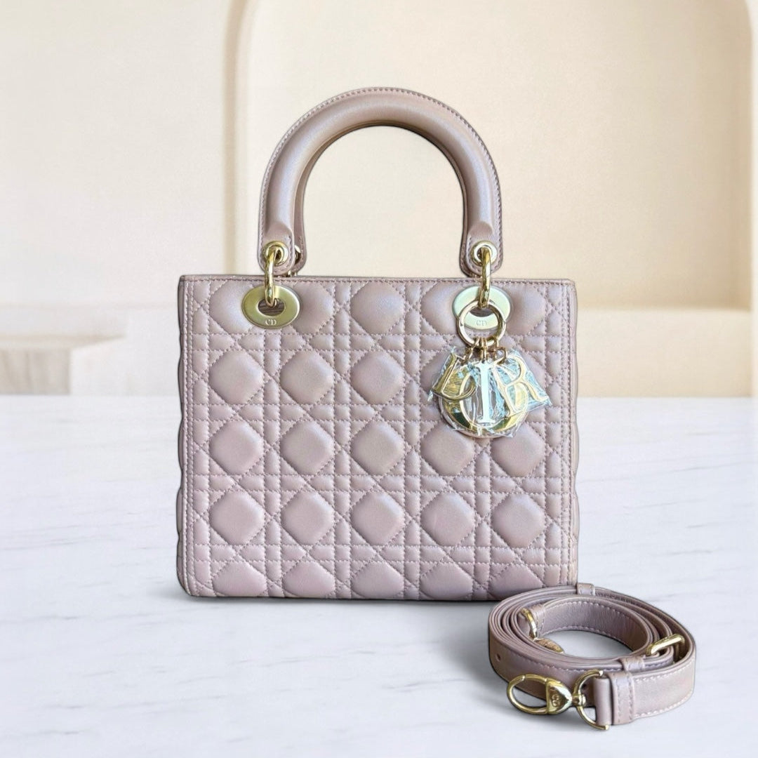 Kovancy Lady Moyen - Cuir d'agneau Canange Blush Quincaillerie dorée