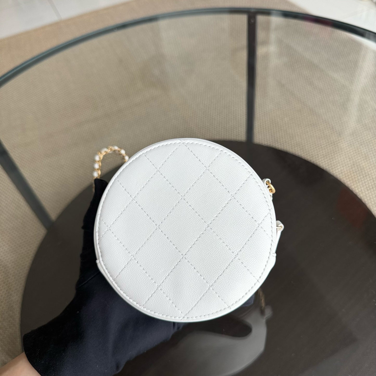 Kovancy Pochette ronde Pearl avec chaîne