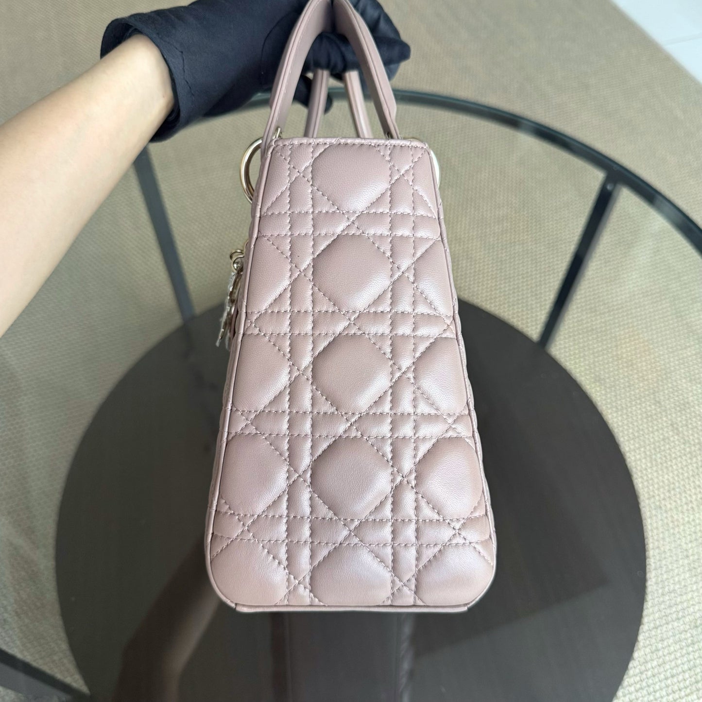 Kovancy Lady Moyen - Cuir d'agneau Canange Blush Quincaillerie dorée