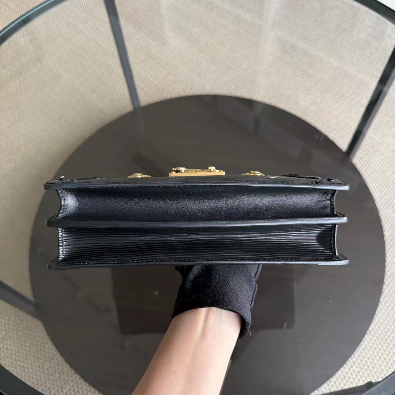 LVT Trunk Pouch - Black Epi Leather Gold Hardware