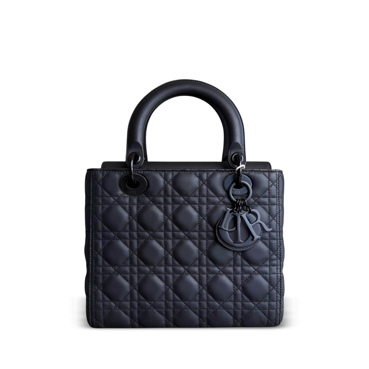 Kovancy Lady Taille moyenne - Cuir de veau noir, finitions noires, sans bandoulière