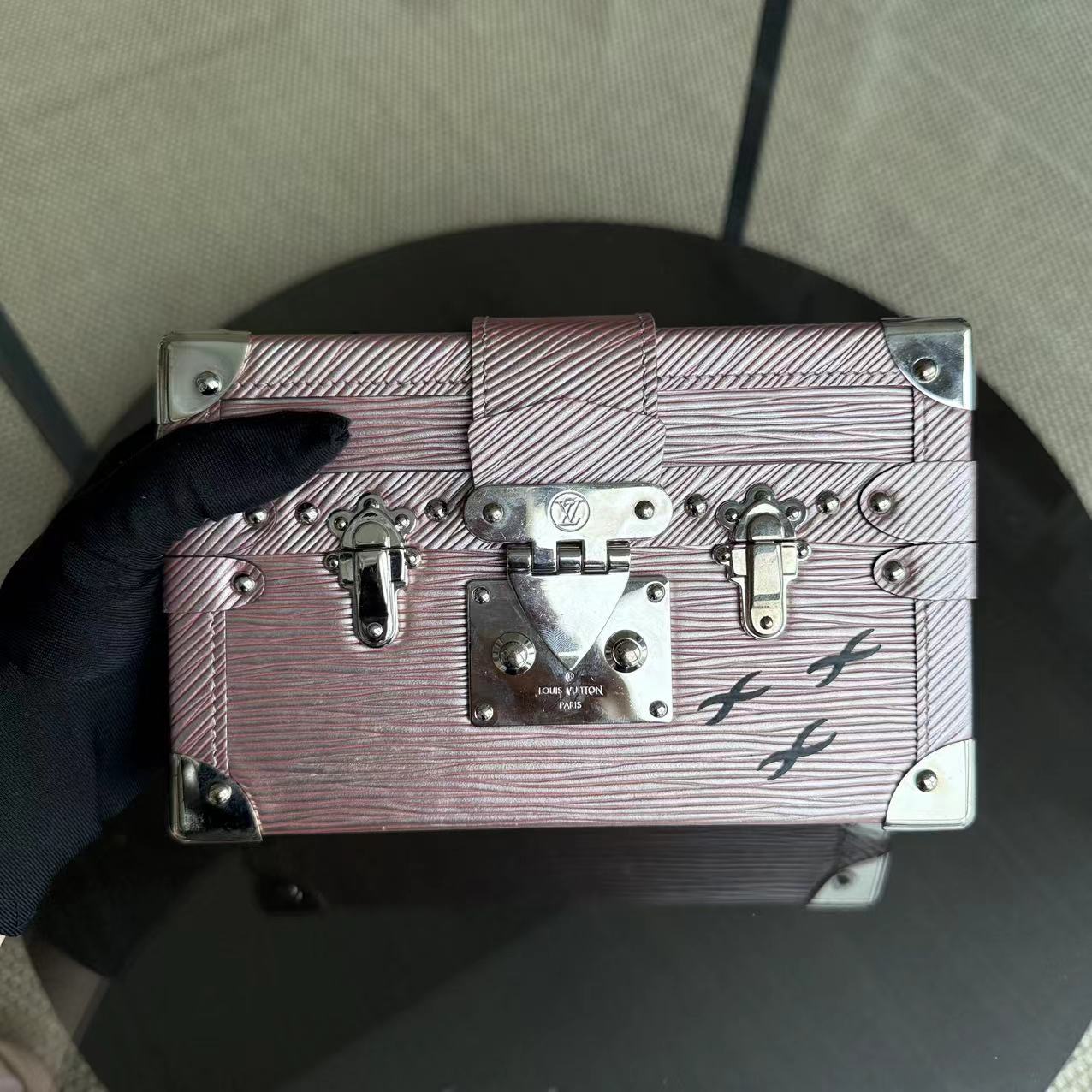 LVT Petite Malle Metallic Rose Gold Epi Silver Hardware