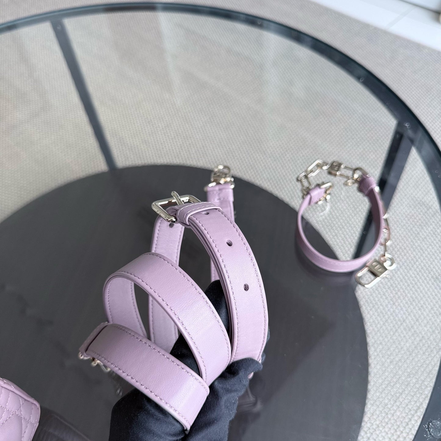 Kovancy D-Joy Medium - Cuir d'agneau Cannage Accastillage or rose