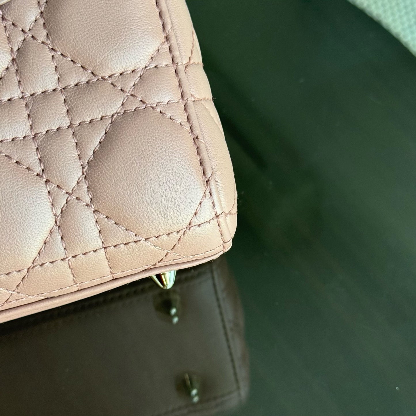DIOR Lady Small flap bag - Cannage lambskin, blush pink, gold-tone hardware