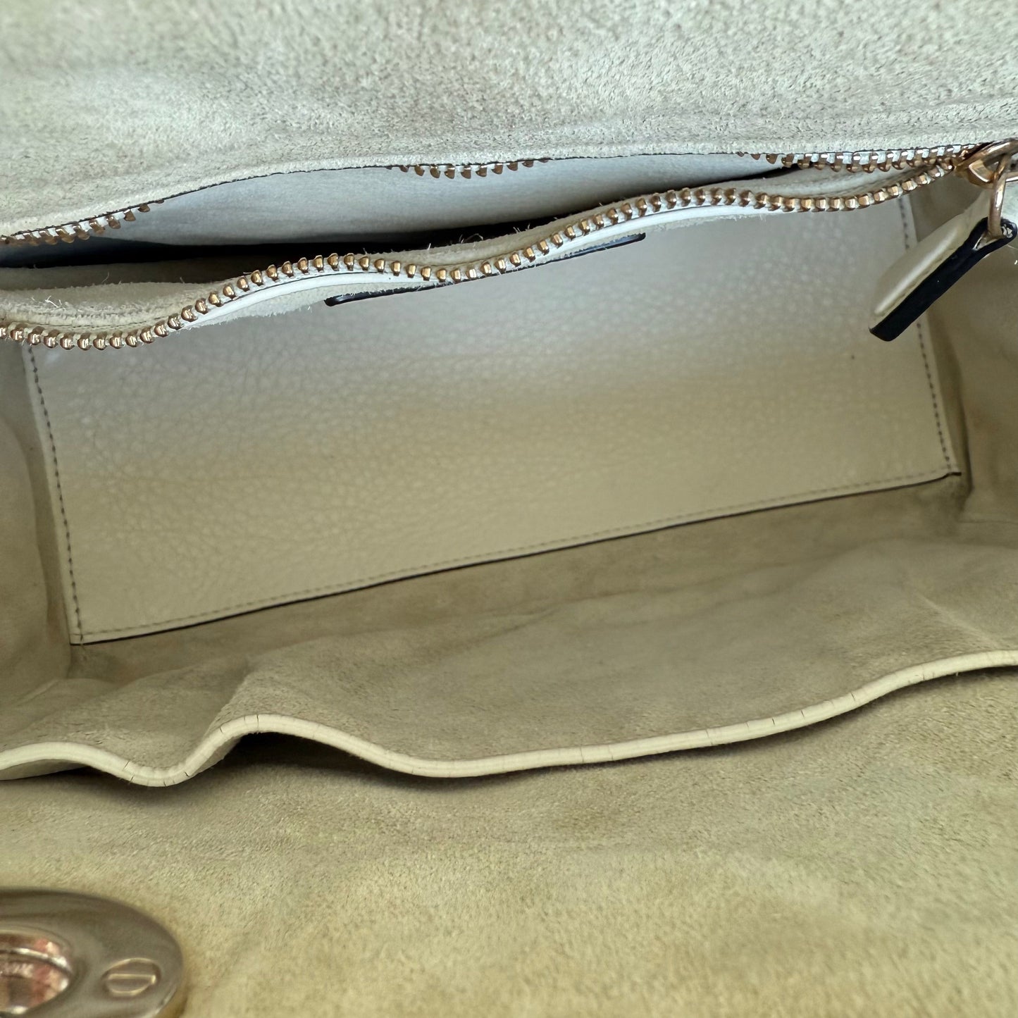 Kovancy Lady Rabat moyen - Cuir de veau Cannage Blanc Quincaillerie en or