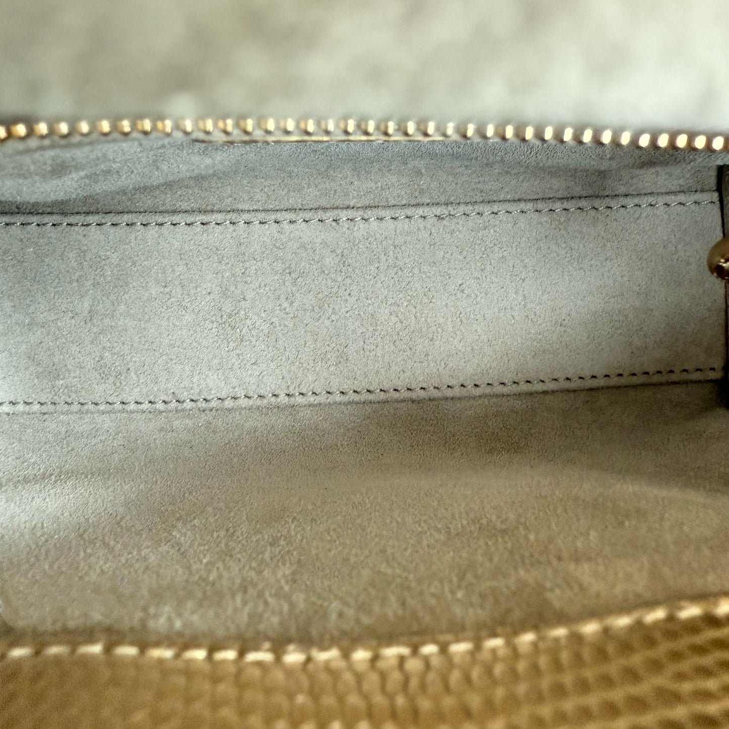 DIO Lady Mini - Metallic Gold Exotic Lizard Leather Chain Strap