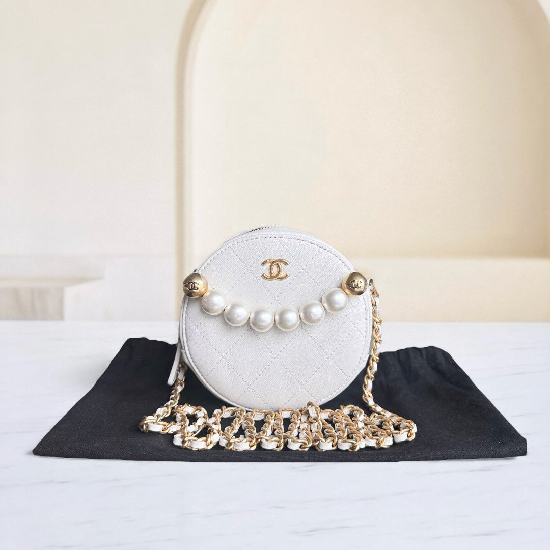 Kovancy Pochette ronde Pearl avec chaîne