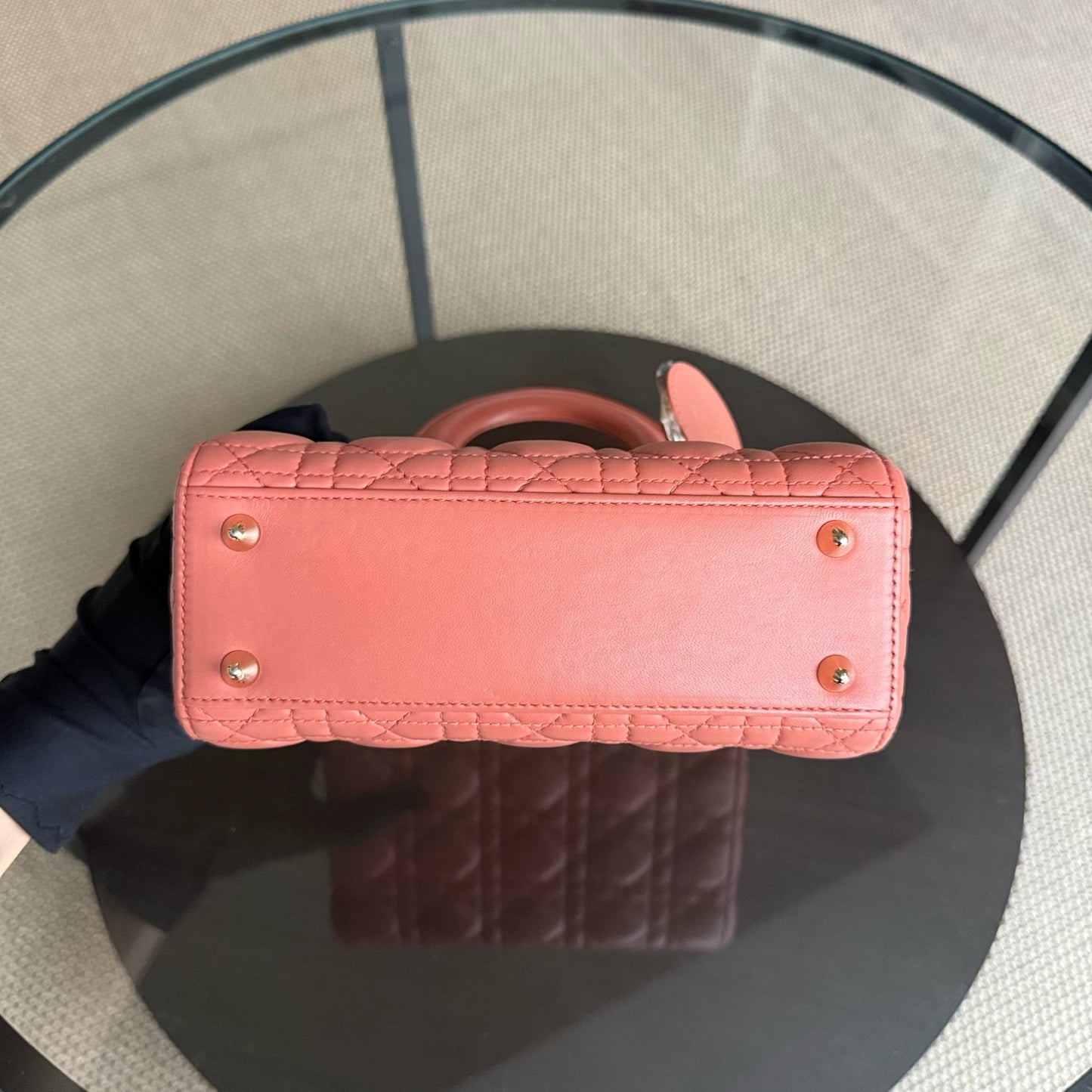 Kovancy Lady Petit rabat ABC - Cuir d'agneau Cannage Caramel Quincaillerie dorée MyABC