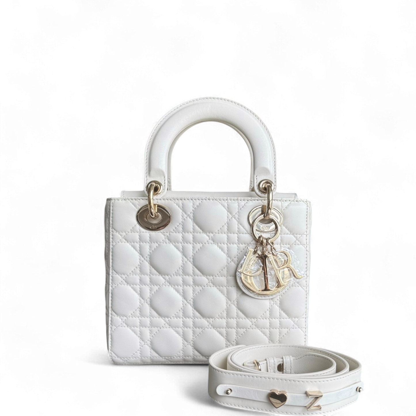DIO Lady Petit ABC - White Cannage lambskin, gold-finish hardware MyABC