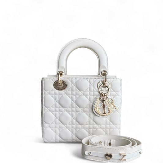 Kovancy Lady Petit ABC - Cuir d'agneau Cannage blanc, quincaillerie dorée MyABC
