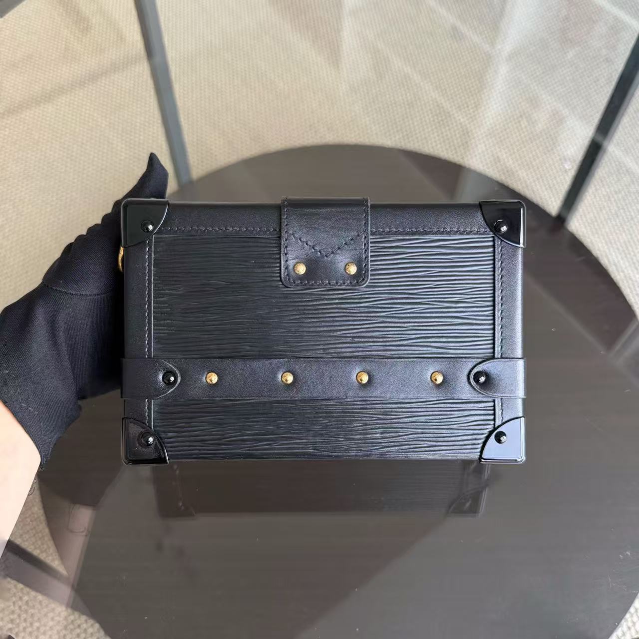 Kovancy Petite Malle - Sac bandoulière en cuir noir EPI