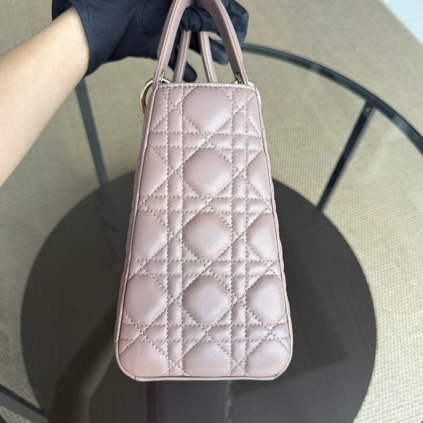 Kovancy Lady Moyen - Cuir d'agneau Canange Blush Quincaillerie dorée