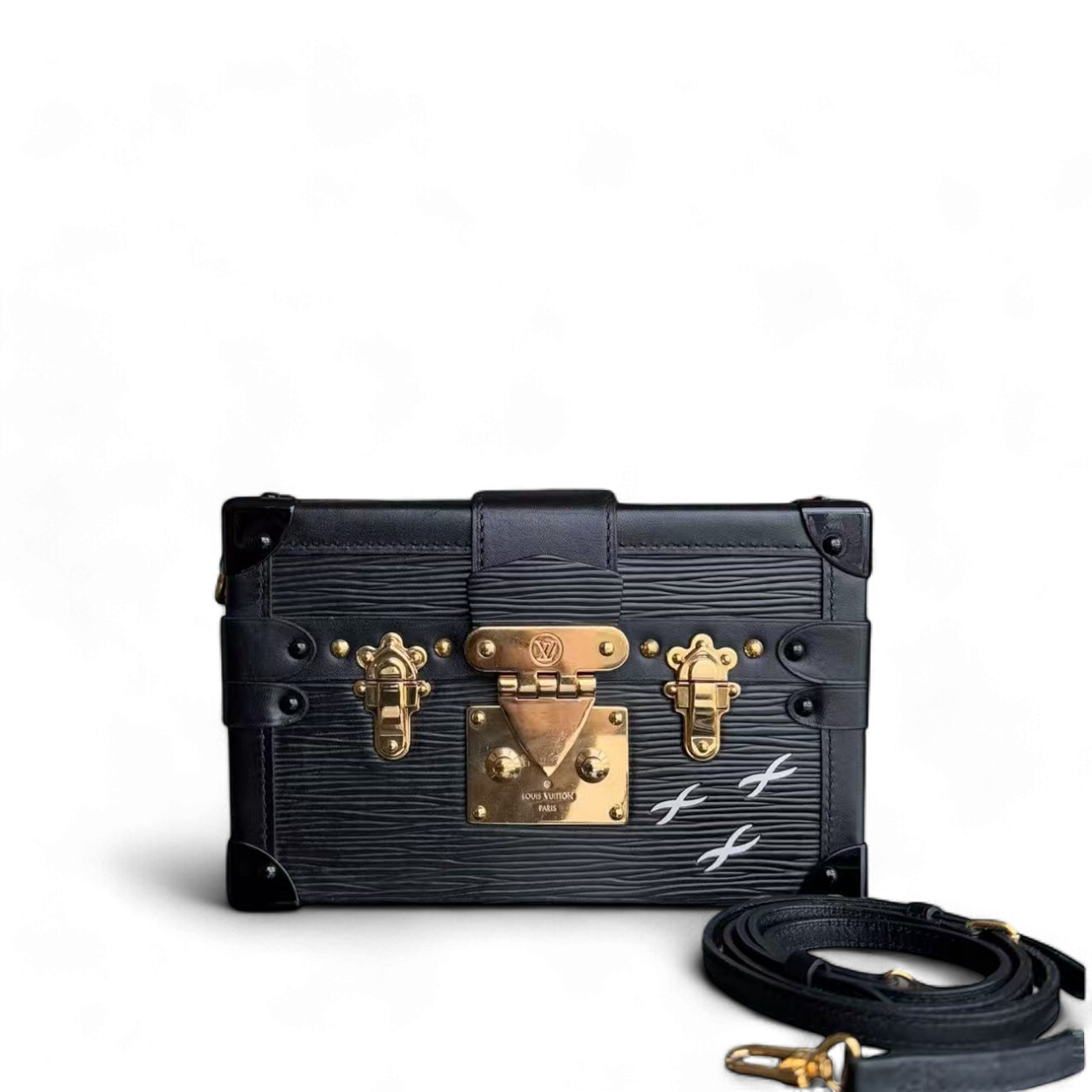 Kovancy Petite Malle - Sac bandoulière en cuir noir EPI