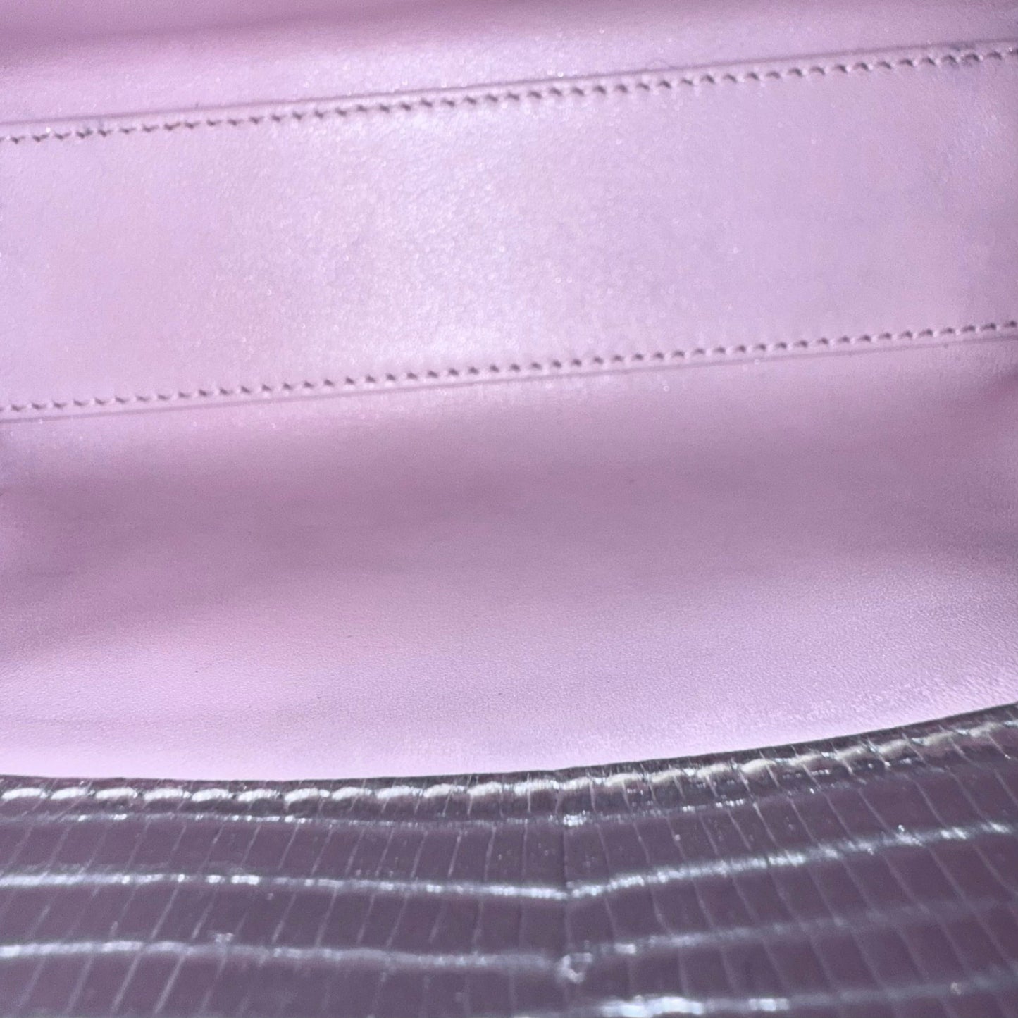 Kovancy Lady Mini - Gris lézard exotique, finitions argentées