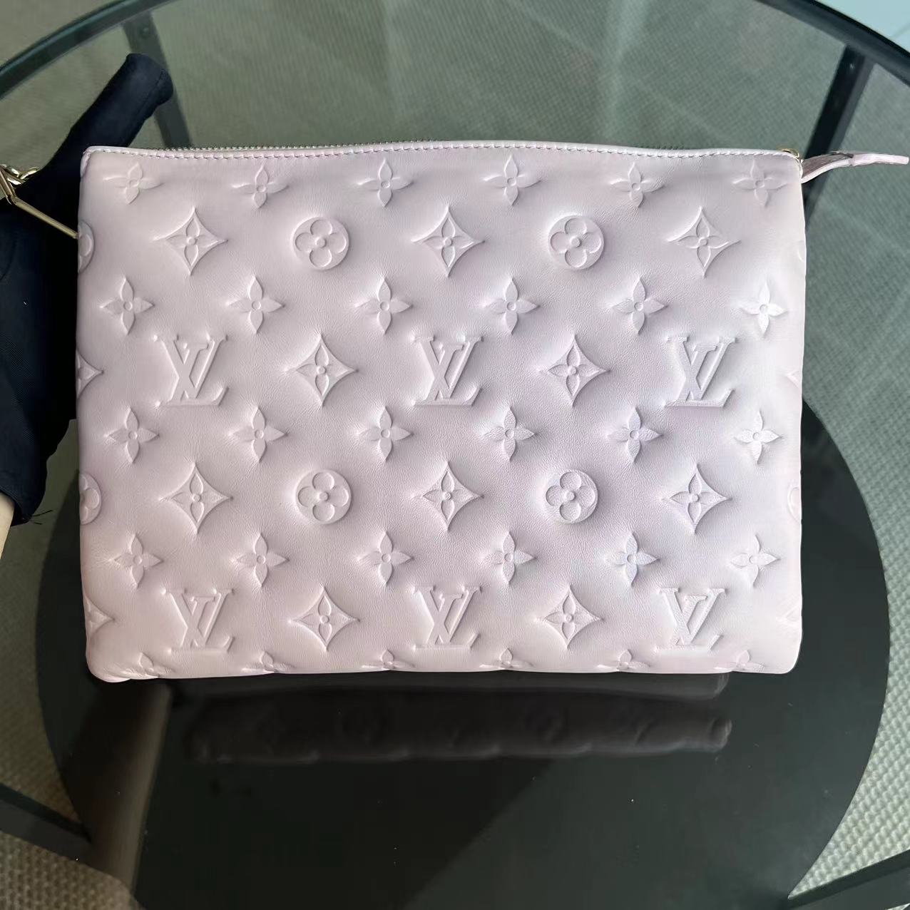 Kovancy Coussin PM Puffy Lambskin Violet Clair Matériel Doré