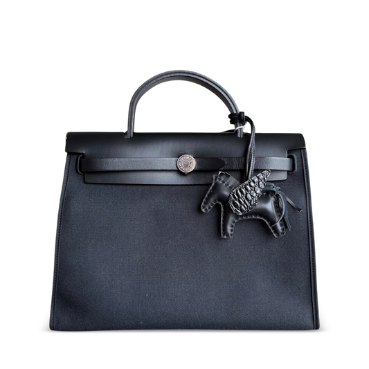 Kovancy Sac Herbag Zip 31 en toile unie noire PHW