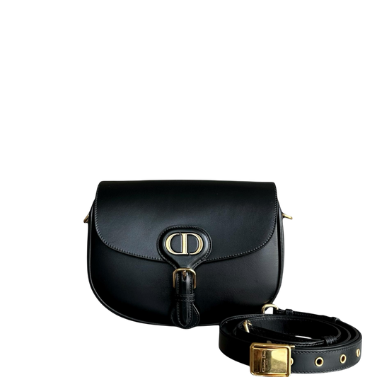 Kovancy Bobby Medium - Cuir de veau lisse noir, finitions dorées
