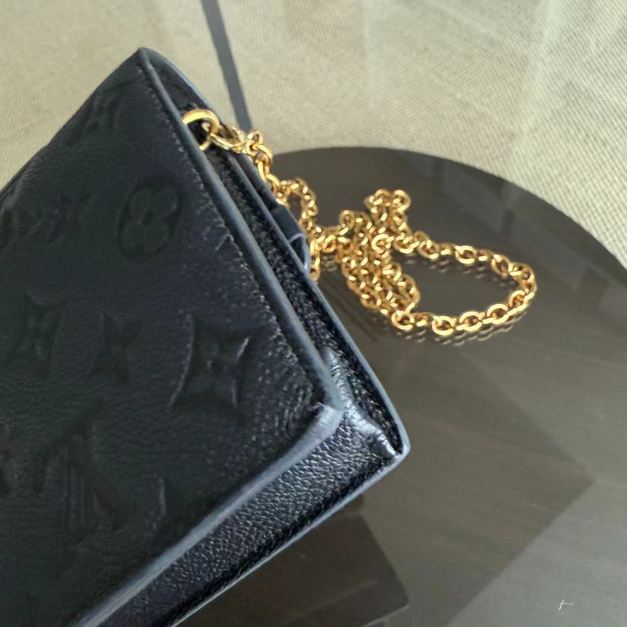 LVT Vavin Chain WOC Chain Wallet Empreinte Black Gold Hardware Black