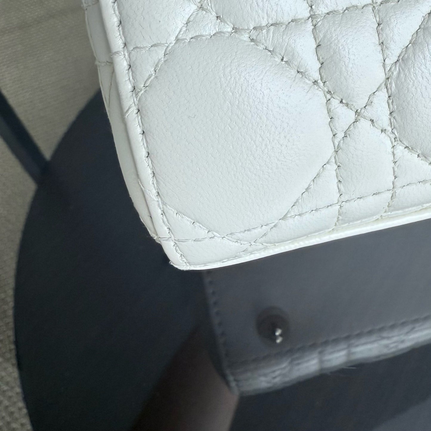 DIO Lady Petit ABC - White Cannage lambskin, gold-finish hardware MyABC