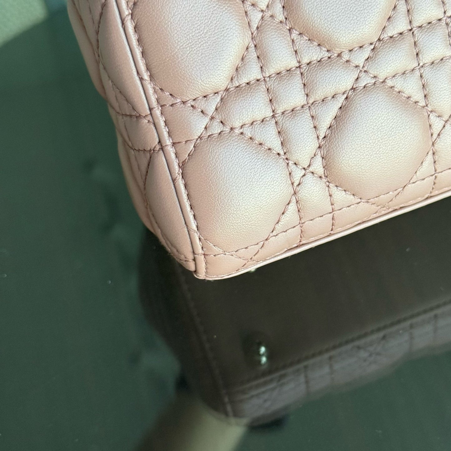 DIOR Lady Small flap bag - Cannage lambskin, blush pink, gold-tone hardware