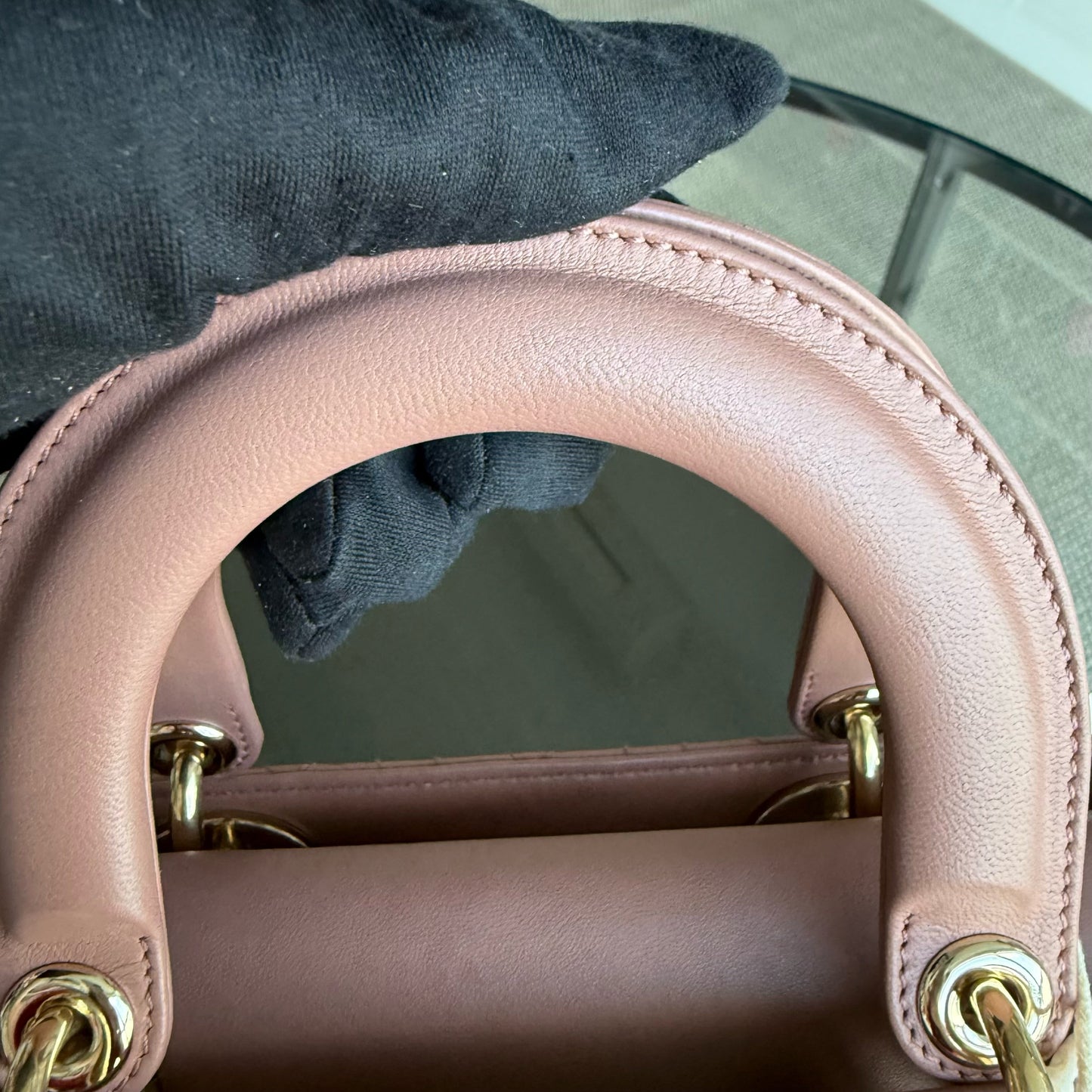 DIOR Lady Small flap bag - Cannage lambskin, blush pink, gold-tone hardware