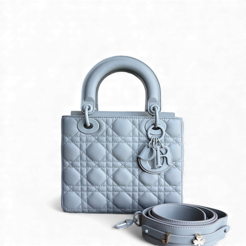 Kovancy Lady Petit modèle ABC - Cuir de veau gris Cannage entièrement gris, finitions noires