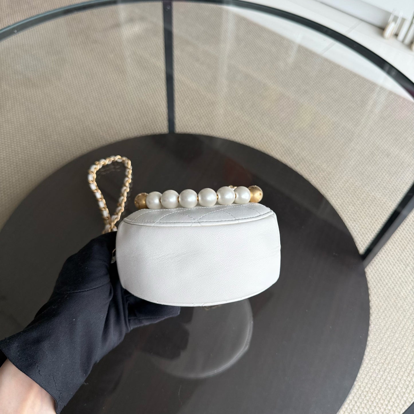 Kovancy Pochette ronde Pearl avec chaîne