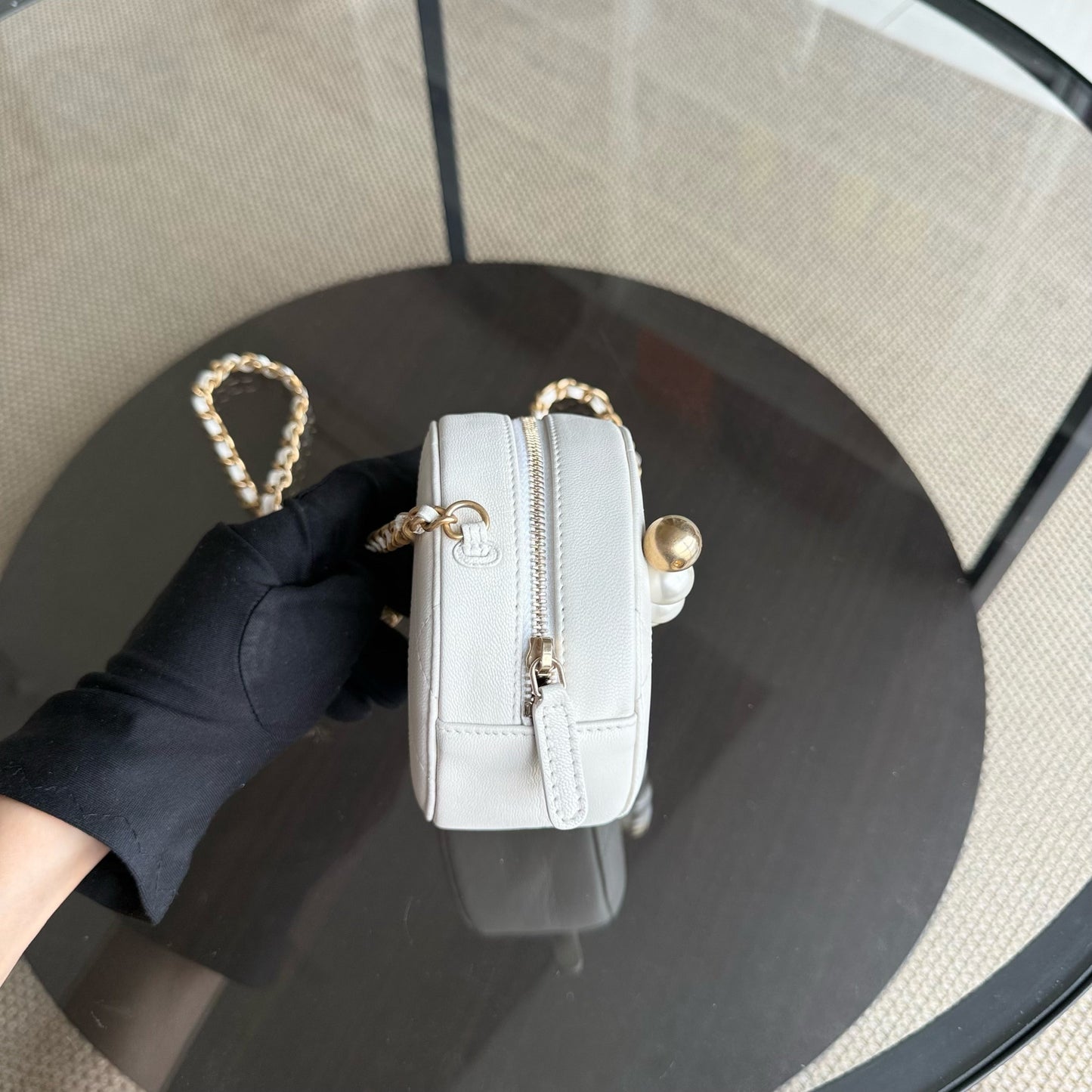 Kovancy Pochette ronde Pearl avec chaîne