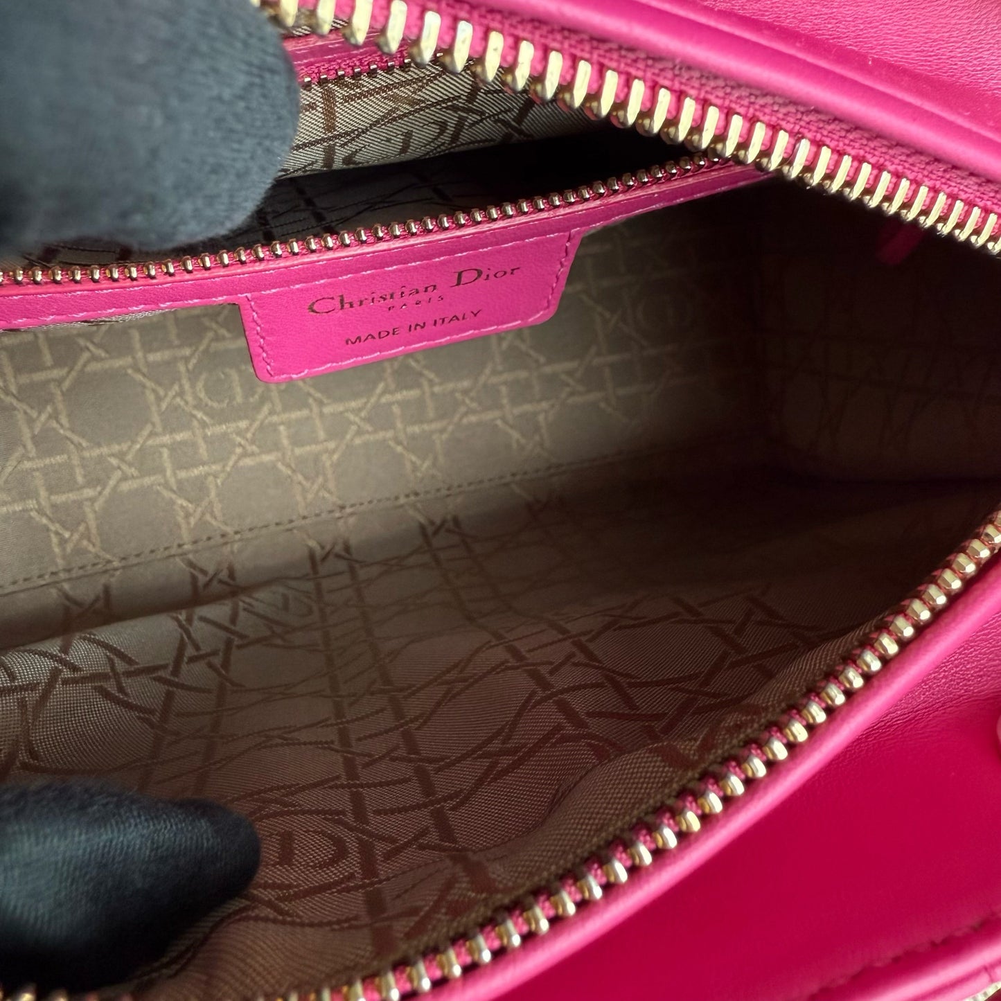 Kovancy Lady Moyen - Cuir d'agneau Cannage Rose Quincaillerie dorée SANS SANGLE