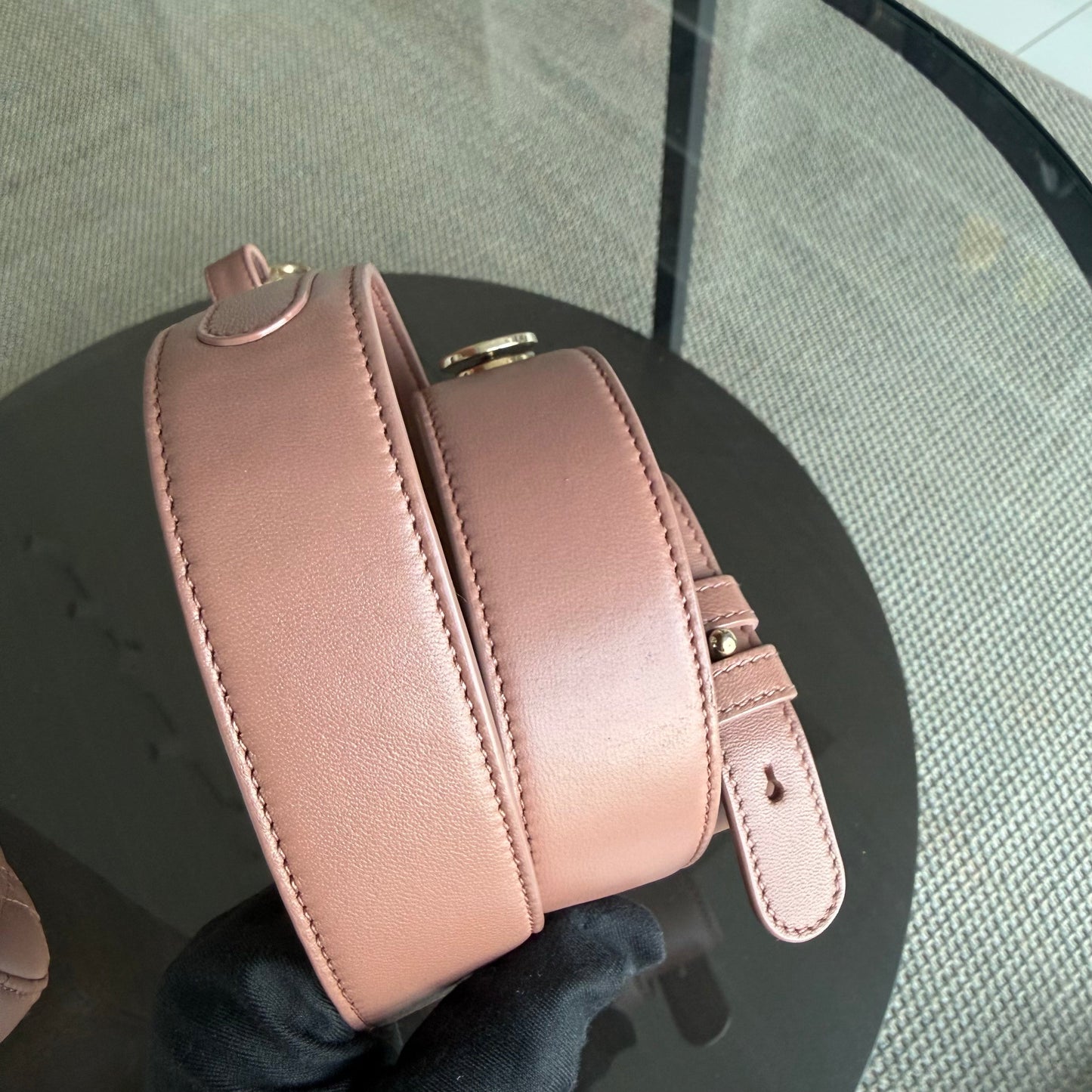 DIOR Lady Small flap bag - Cannage lambskin, blush pink, gold-tone hardware