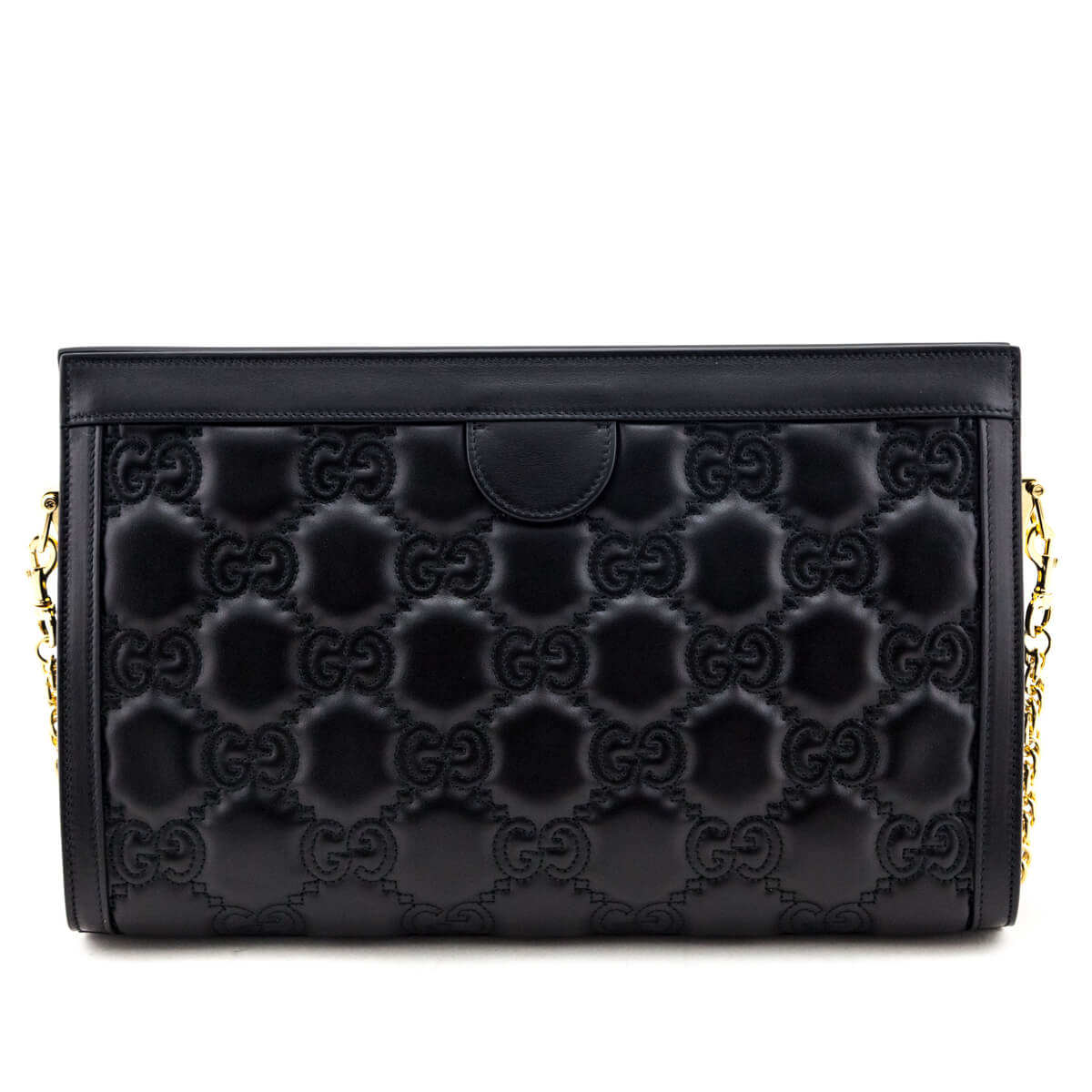 Kovancy Black Calfskin GG Matelasse Medium Slim Chain Shoulder Bag