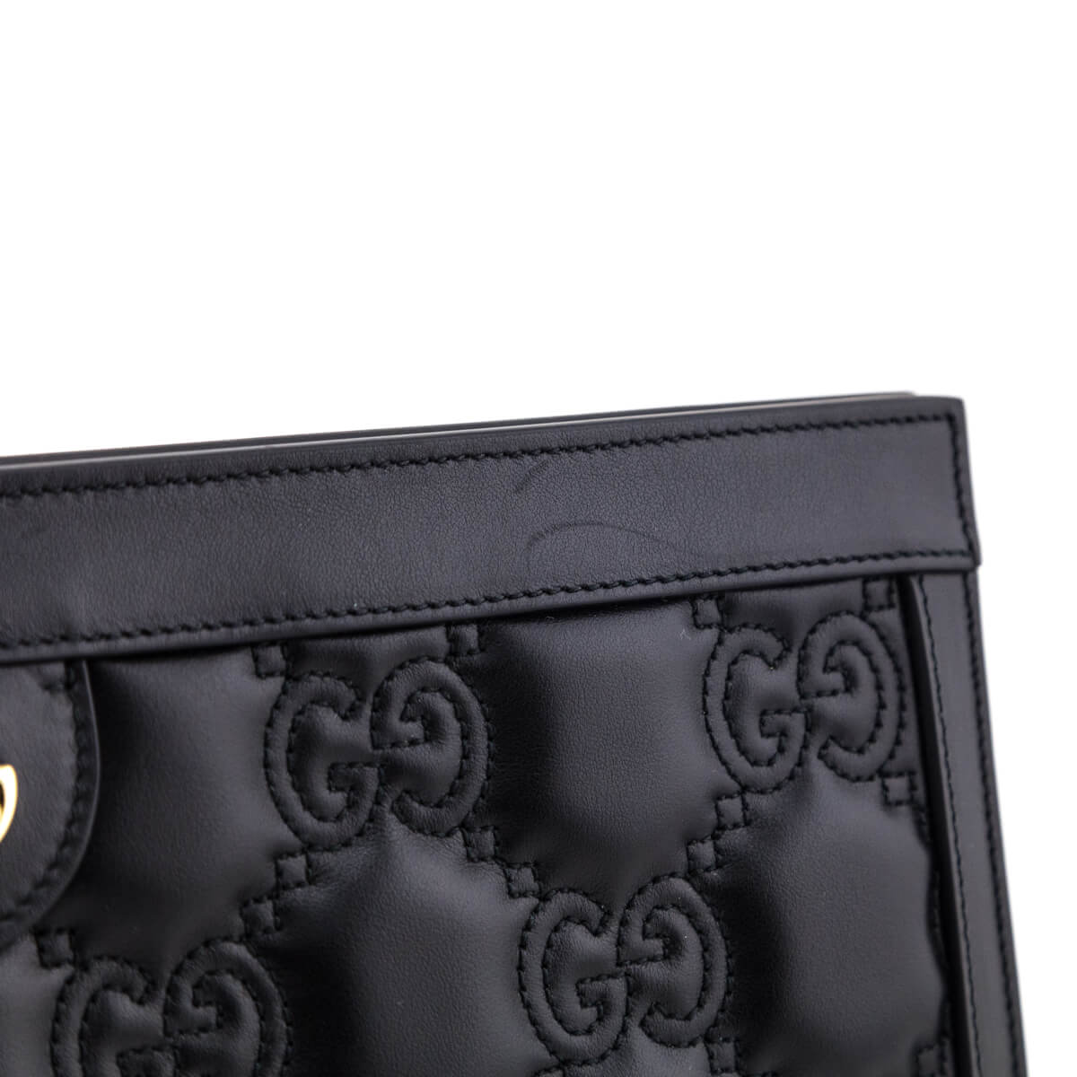 Kovancy Black Calfskin GG Matelasse Medium Slim Chain Shoulder Bag