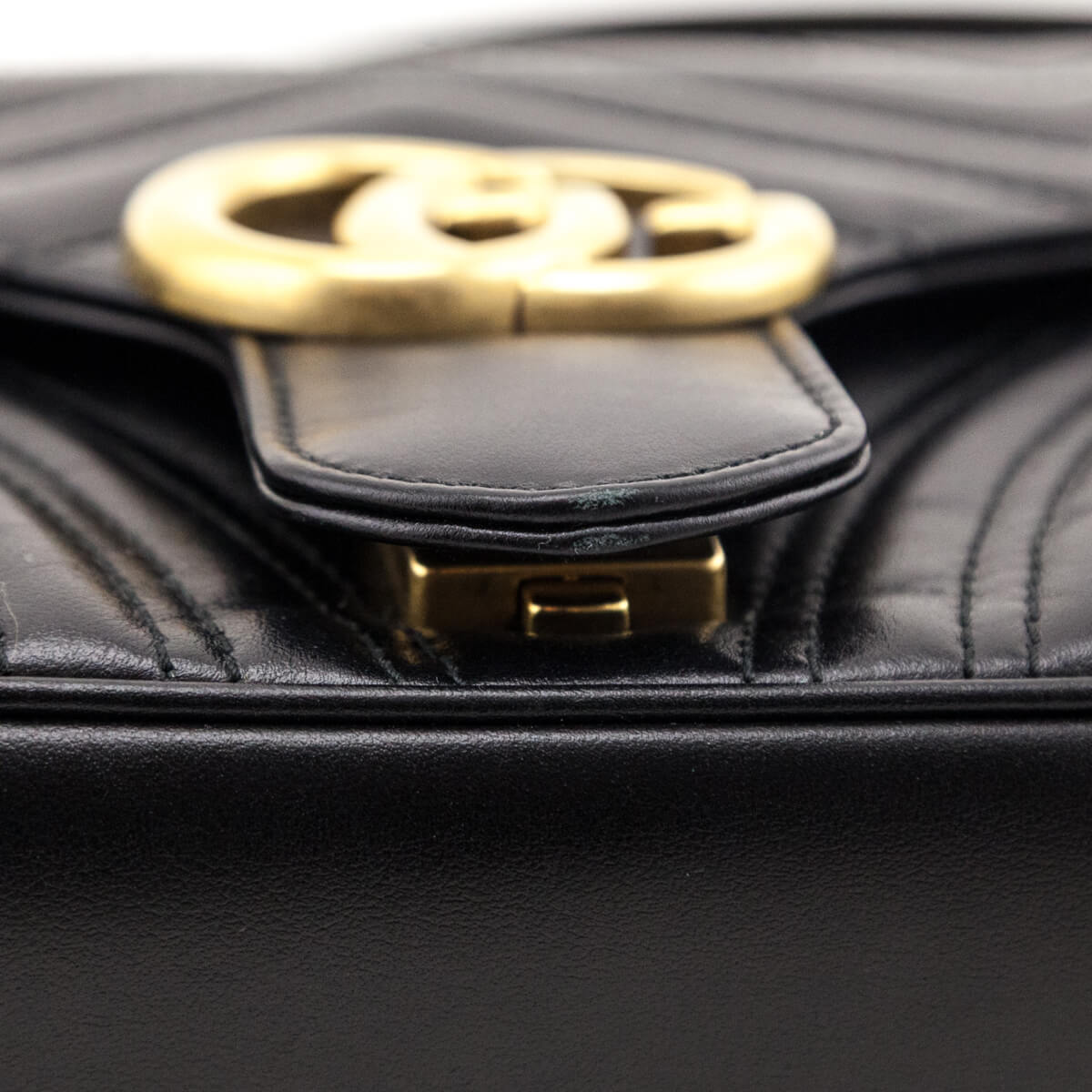 Kovancy Black Calfskin Matelasse Small GG Marmont Shoulder Bag