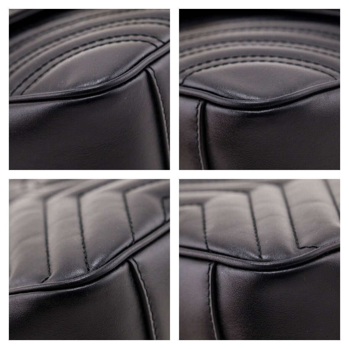 Kovancy Black Calfskin Matelasse Small GG Marmont Shoulder Bag