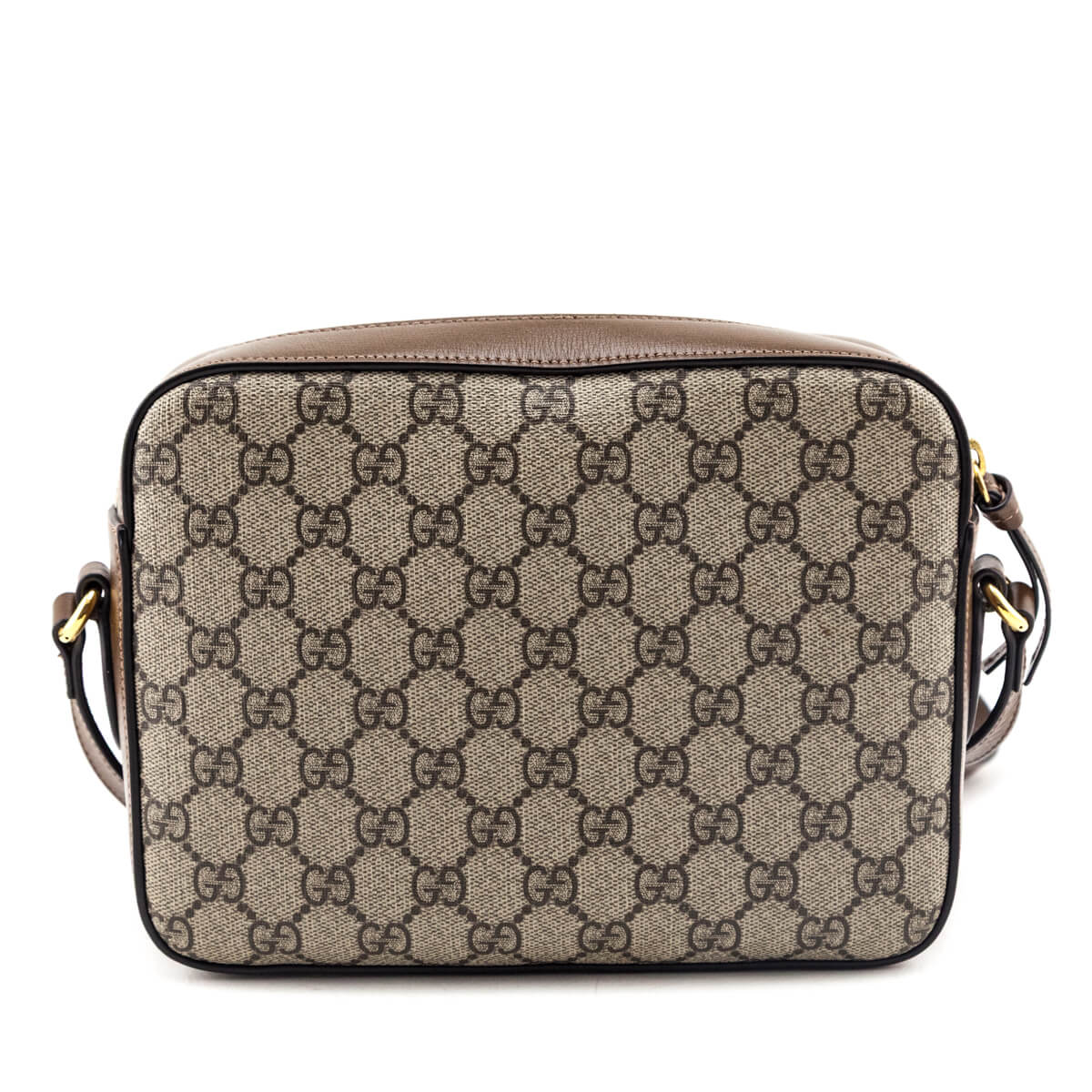 Kovancy Brown GG Supreme Monogram Small Horsebit 1955 Shoulder Bag