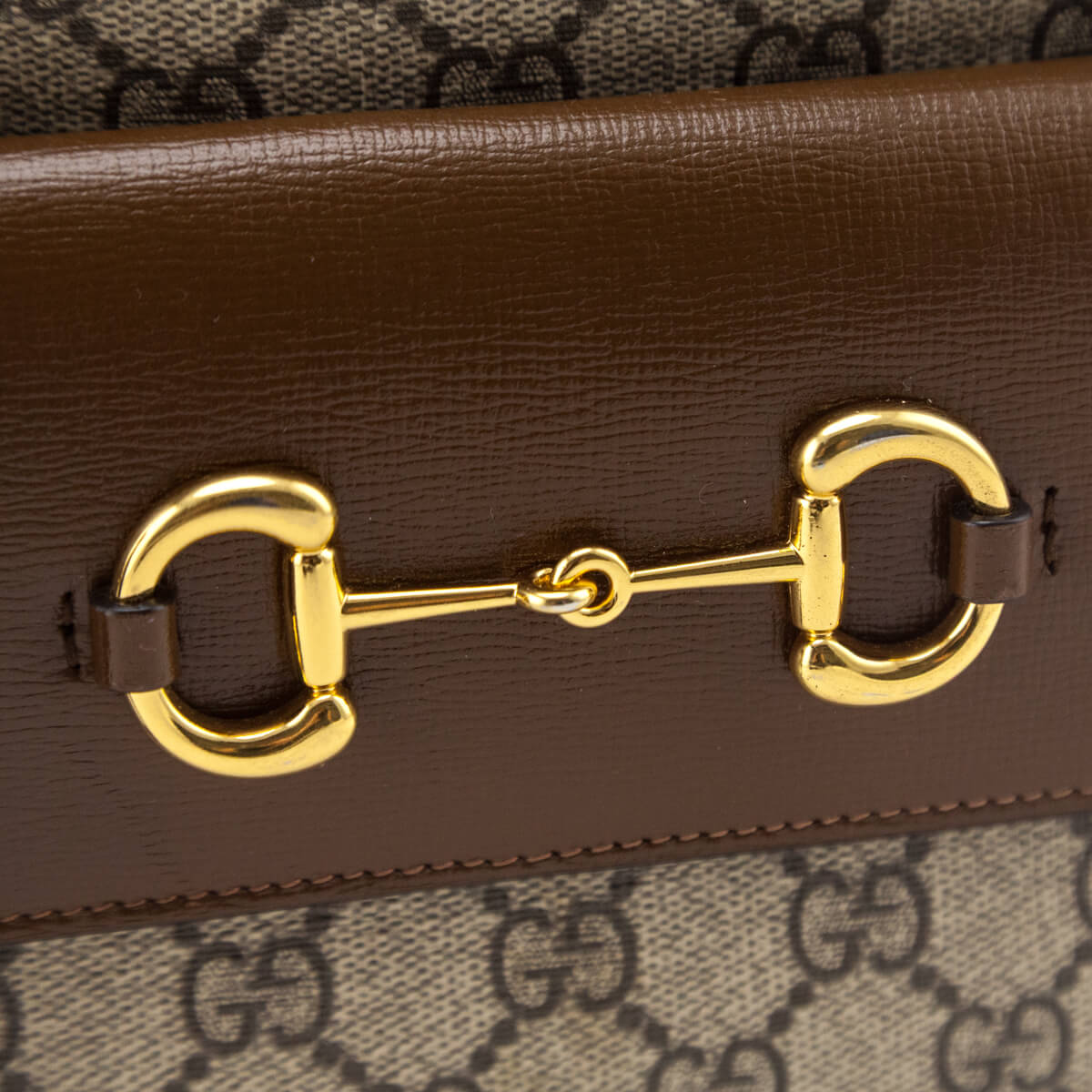 Kovancy Brown GG Supreme Monogram Small Horsebit 1955 Shoulder Bag