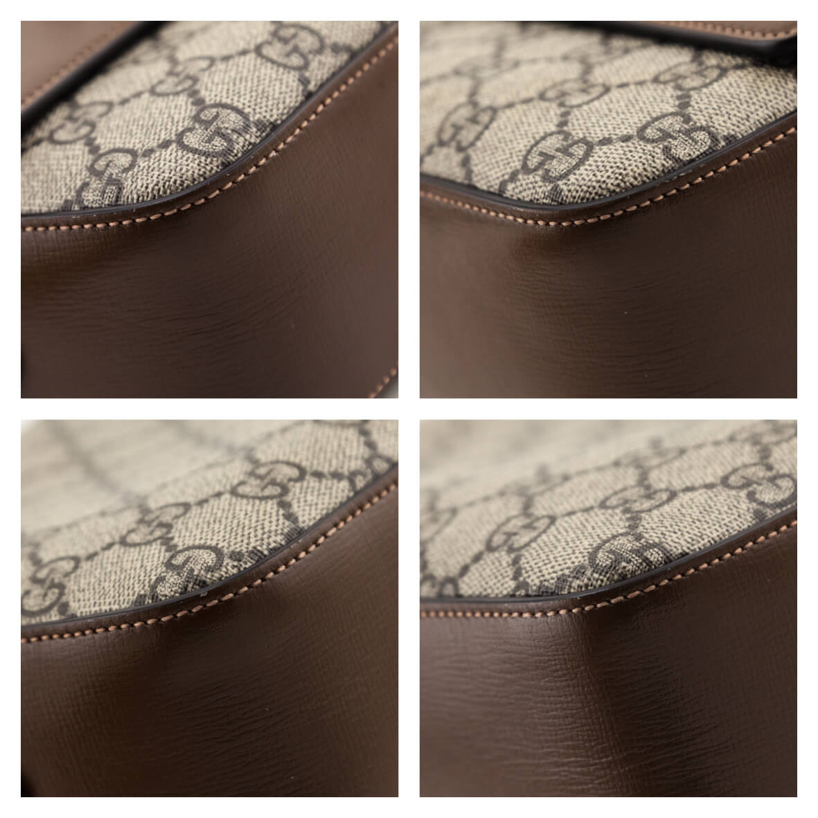 Kovancy Brown GG Supreme Monogram Small Horsebit 1955 Shoulder Bag