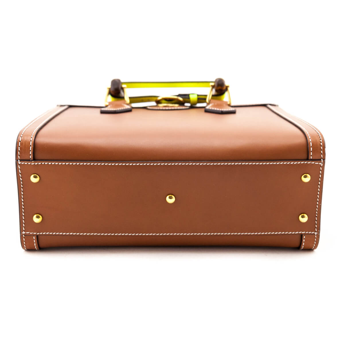 Kovancy Cuir & Yellow Fluo Wonka Grain Calfskin Medium Diana Tote Bag