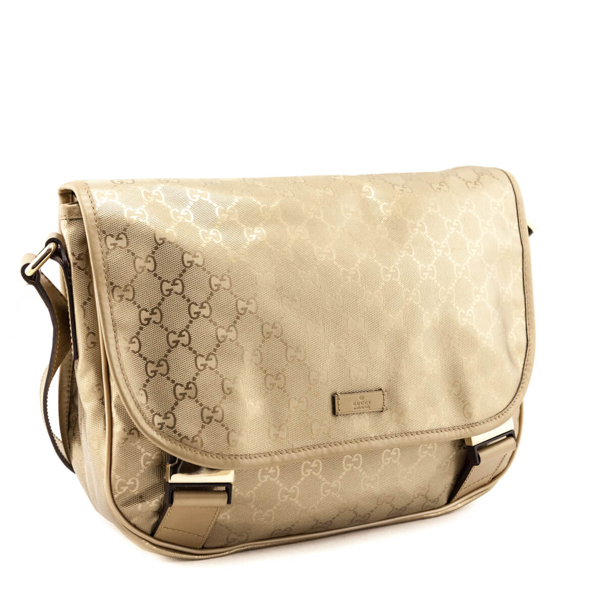 Kovancy Gold Imprime Monogram Messenger Bag